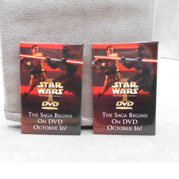 2001 Star Wars I The Phantom Menace DVD Promo Pin Release 10/16 Obi-Wan/Maul - Picture 5 of 6